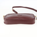 CARTIER Shoulder Bag Leather Bordeaux Gold Auth am10589-5