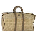 FENDI Zucchino Canvas Boston Tasche beschichteter Canvas Beige Gold Auth am10590-1