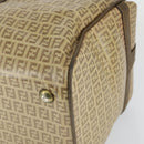 FENDI Zucchino Canvas Boston Tasche beschichteter Canvas Beige Gold Auth am10590-10