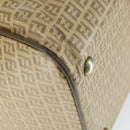 FENDI Zucchino Canvas Boston Tasche beschichteter Canvas Beige Gold Auth am10590-11