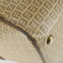 FENDI Zucchino Canvas Boston Tasche beschichteter Canvas Beige Gold Auth am10590-13