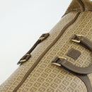 FENDI Zucchino Canvas Boston Tasche beschichteter Canvas Beige Gold Auth am10590-16