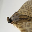 FENDI Zucchino Canvas Boston Tasche beschichteter Canvas Beige Gold Auth am10590-17