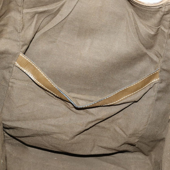 FENDI Zucchino Canvas Boston Tasche beschichteter Canvas Beige Gold Auth am10590