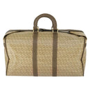 FENDI Zucchino Canvas Boston Tasche beschichteter Canvas Beige Gold Auth am10590-3