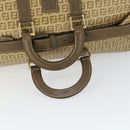 FENDI Zucchino Canvas Boston Tasche beschichteter Canvas Beige Gold Auth am10590-7