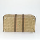 FENDI Zucchino Canvas Boston Tasche beschichteter Canvas Beige Gold Auth am10590-9