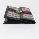 GUCCI GG Supreme Sherry Line Clutch Bag PVC Leather 2 Set Navy Auth am10592-4