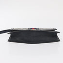 GUCCI GG Supreme Sherry Line Clutch Bag PVC Leather 2 Set Navy Auth am10592-7