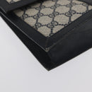 GUCCI GG Supreme Sherry Line Clutch Bag PVC Leather 2 Set Navy Auth am10592-8