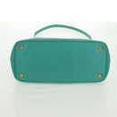 PRADA Hand Bag Safiano Leather 2way Gold Emerald Green Auth am10595V-12