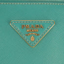 PRADA Hand Bag Safiano Leather 2way Gold Emerald Green Auth am10595V-17