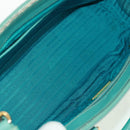 PRADA Hand Bag Safiano Leather 2way Gold Emerald Green Auth am10595V-20