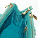PRADA Hand Bag Safiano Leather 2way Gold Emerald Green Auth am10595V-21