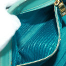 PRADA Hand Bag Safiano Leather 2way Gold Emerald Green Auth am10595V-24