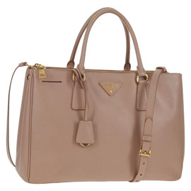 PRADA Hand Bag Safiano leather 2way Pink Gold Auth am10596V