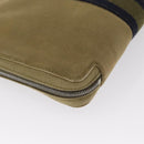 HERMES Fourre Tout Travel Case Canvas Khaki Auth am10597-15