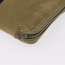 HERMES Fourre Tout Travel Case Canvas Khaki Auth am10597-16
