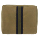 HERMES Fourre Tout Travel Case Canvas Khaki Auth am10597-2