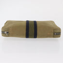 HERMES Fourre Tout Travel Case Canvas Khaki Auth am10597-6