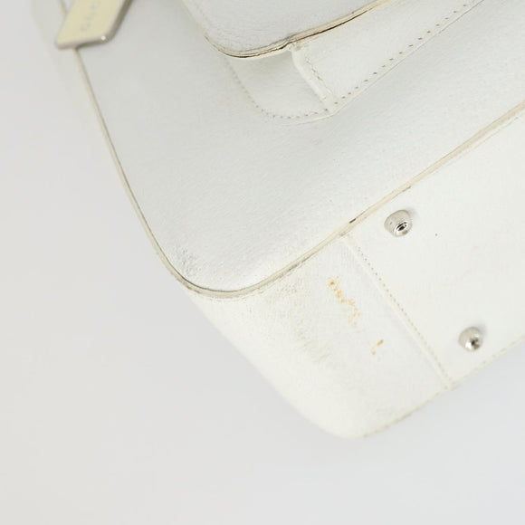 GUCCI Hand Bag Leather 2way White Silver 000 2058 0307 5 Auth am10598