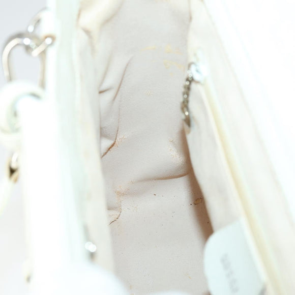 GUCCI Hand Bag Leather 2way White Silver 000 2058 0307 5 Auth am10598