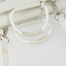 GUCCI Hand Bag Leather 2way White Silver 000 2058 0307 5 Auth am10598-8