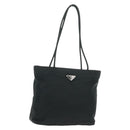 PRADA Tote Bag Nylon Black Silver Auth am10605V-1