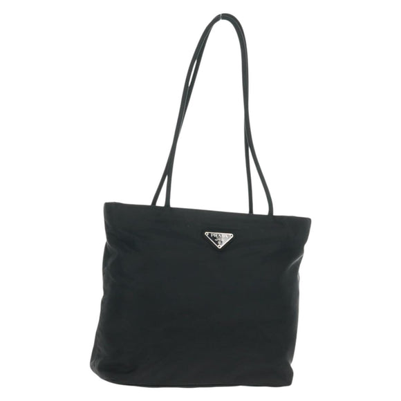 PRADA Tote Bag Nylon Black Silver Auth am10605V