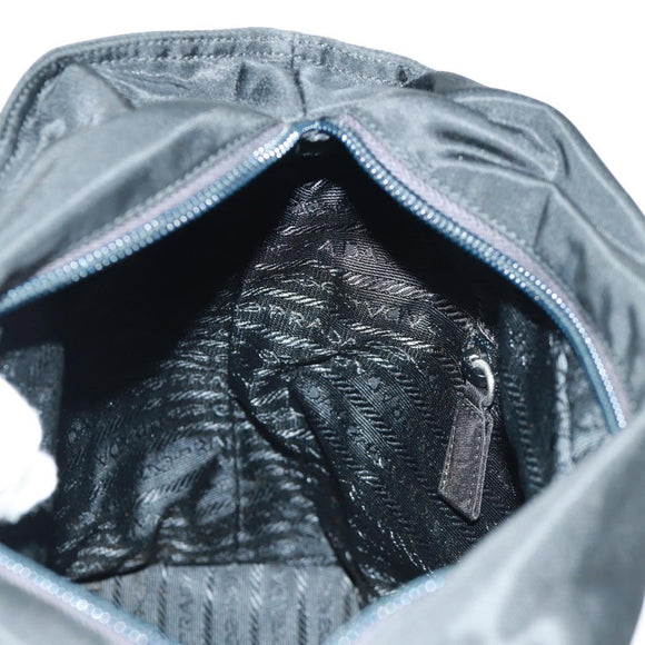 PRADA Tote Bag Nylon Black Silver Auth am10605V