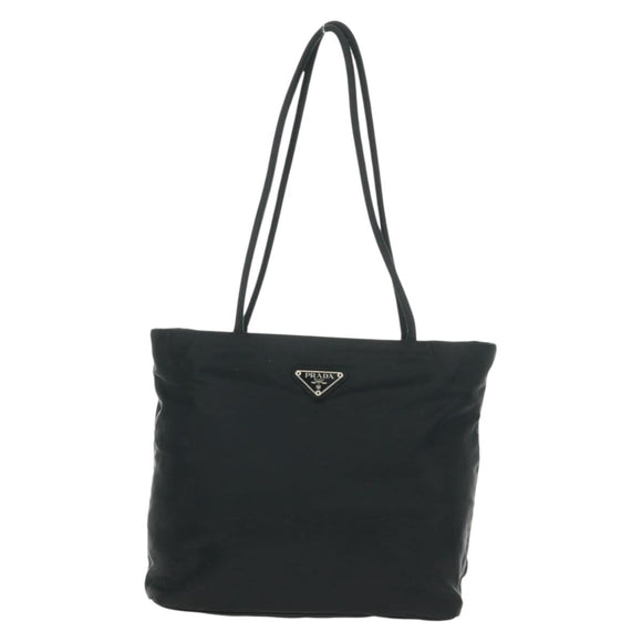 PRADA Tote Bag Nylon Black Silver Auth am10605V