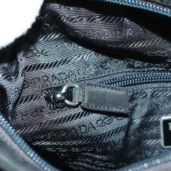 PRADA Tote Bag Nylon Black Silver Auth am10605V