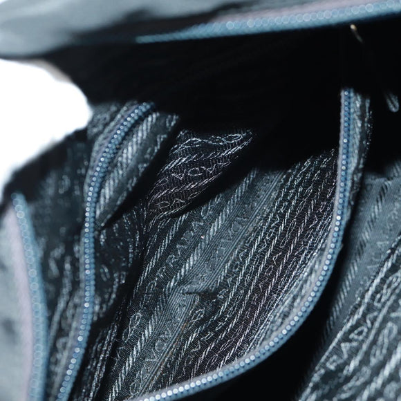 PRADA Tote Bag Nylon Black Silver Auth am10605V