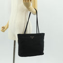 PRADA Tote Bag Nylon Black Silver Auth am10605V-23