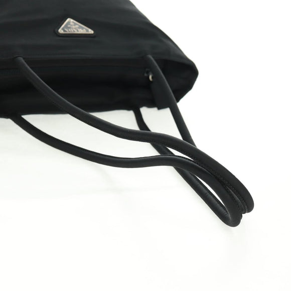 PRADA Tote Bag Nylon Black Silver Auth am10605V