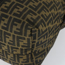 FENDI Zucca Canvas Boston Tote Bag Black Brown gold Auth am10607-9