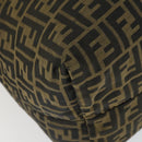 FENDI Zucca Canvas Boston Tote Bag Black Brown gold Auth am10607-14
