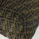 FENDI Zucca Canvas Boston Tote Bag Black Brown gold Auth am10607-15