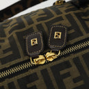 FENDI Zucca Canvas Boston Tote Bag Black Brown gold Auth am10607-10