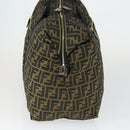FENDI Zucca Canvas Boston Tote Bag Black Brown gold Auth am10607-3
