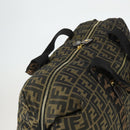 FENDI Zucca Canvas Boston Tote Bag Black Brown gold Auth am10607-6