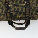 FENDI Zucca Canvas Boston Tote Bag Black Brown gold Auth am10607-7