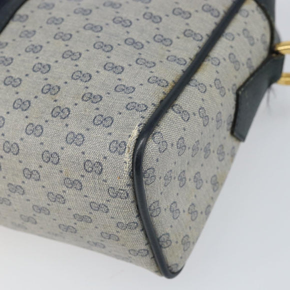 GUCCI Micro GG Supreme Sherry Line Bag PVC Navy Gold 001 56 0852 Auth am10608