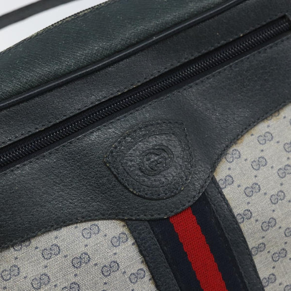 GUCCI Micro GG Supreme Sherry Line Bag PVC Navy Gold 001 56 0852 Auth am10608