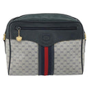 GUCCI Micro GG Supreme Sherry Line Bag PVC Navy Gold 001 56 0852 Auth am10608-13