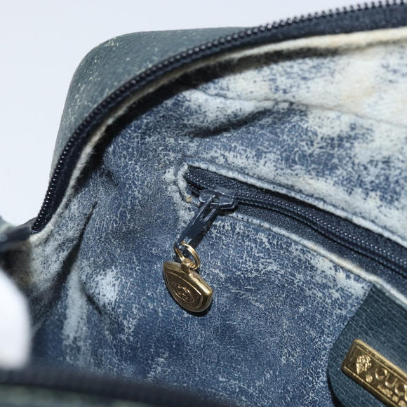 GUCCI Micro GG Supreme Sherry Line Bag PVC Navy Gold 001 56 0852 Auth am10608