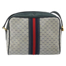 GUCCI Micro GG Supreme Sherry Line Bag PVC Navy Gold 001 56 0852 Auth am10608-2