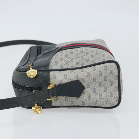 GUCCI Micro GG Supreme Sherry Line Bag PVC Navy Gold 001 56 0852 Auth am10608