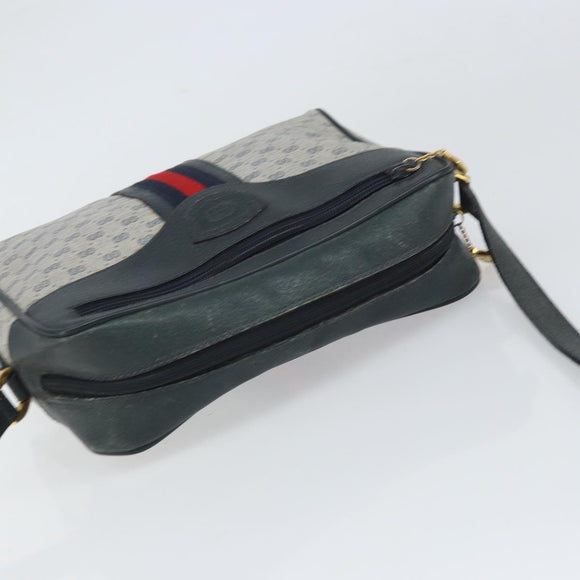 GUCCI Micro GG Supreme Sherry Line Bag PVC Navy Gold 001 56 0852 Auth am10608