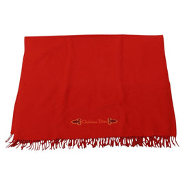 Christian Dior Stole Wool Red Auth am10612 - 0